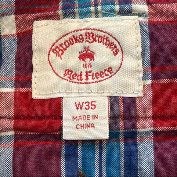 Brooks Brothers Floral Blue and White Chambray Preppy Shorts Size 35 Waist Men’s - Picture 3 of 5